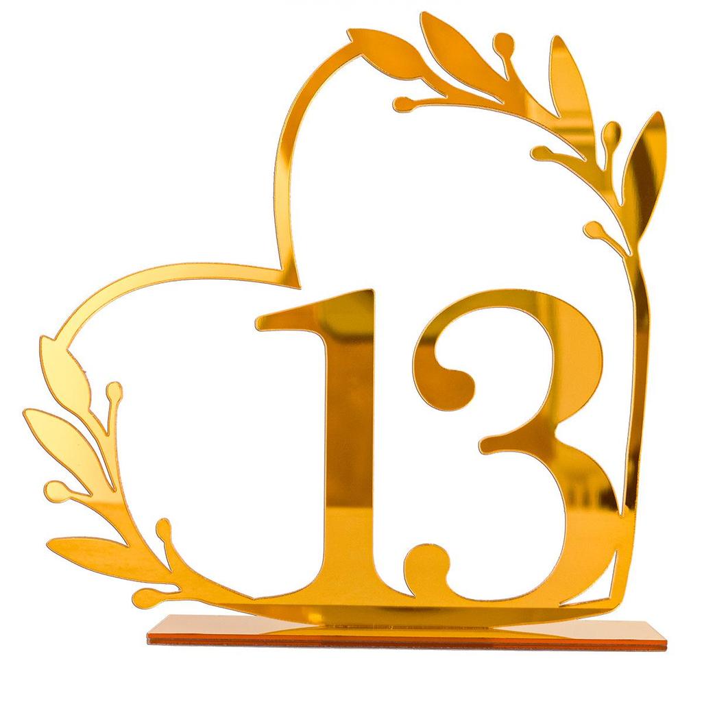 Acrylic Wedding Table Number Plate - DIY Mirror Decoration