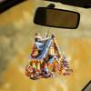 Рождественский орнамент снежный деревенский домик подвеска 2D плоский акриловый бревенчатый домик подвесное украшение для дома автомобиль елка декор