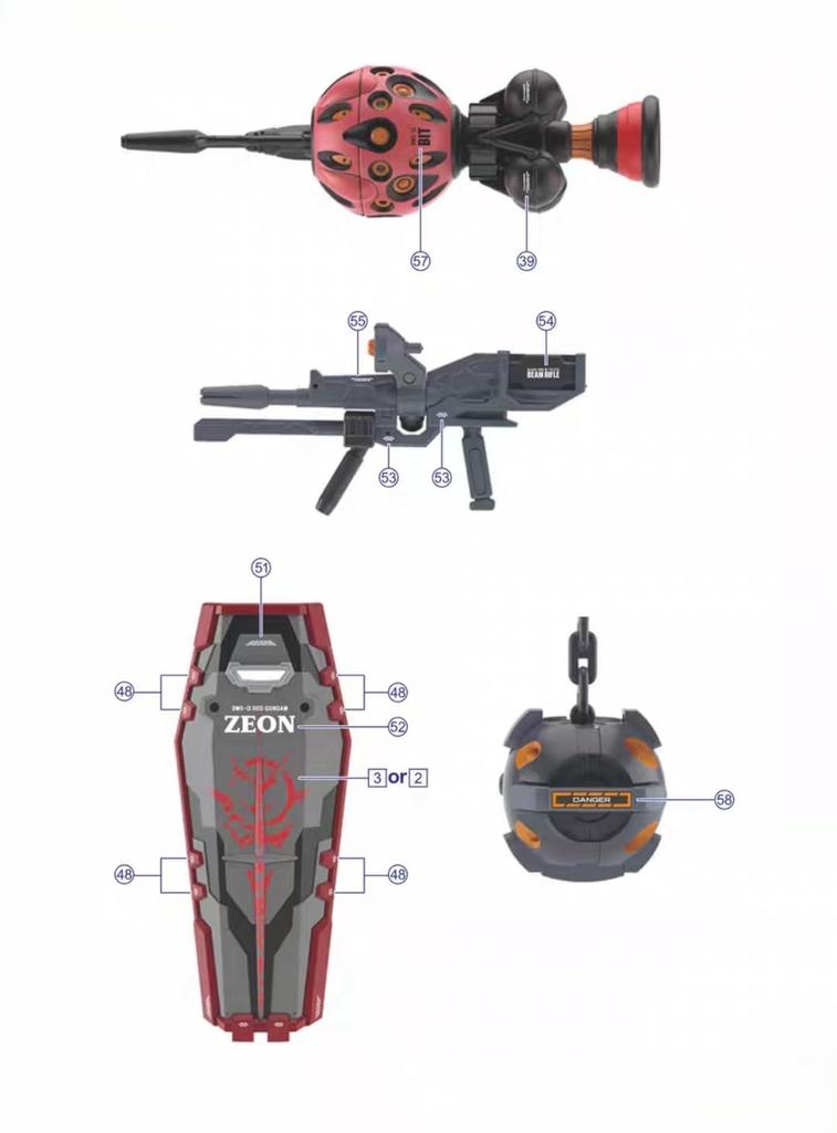 [EVO] HG 1144 Красный Гандам и Белый Гандам Эксклюзивные декали для переноса водой Флуоресцентные детализированные наклейки-слайдеры для воды [Б/У]