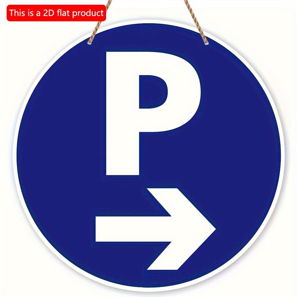 1 шт. 2d плоский круглый деревянный знак парковки - 20 см со стрелкой вправо, французский язык, настенное крепление, многоцелевой наружный знак для двора