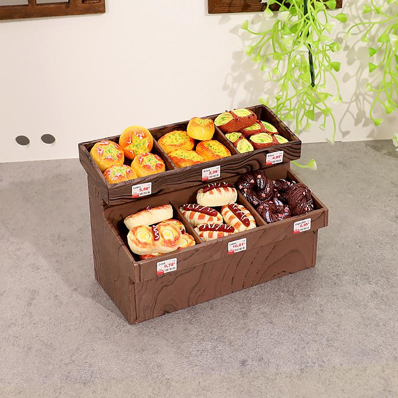 Мини-хлебница для кукольного домика, миниатюрная корзина для хлеба, миниатюрная имитация хлеба, модель десерта, игрушки, декор для супермаркета