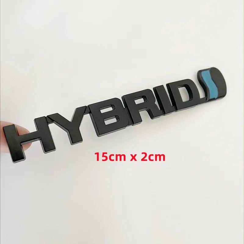 New 3D Metal HYBRID Logo NJMRJS4 Side Fender Rear Trunk Emblem Badge Car Sticker Decals For Toyota Prius Camry Crown Auris Rav4s TRD