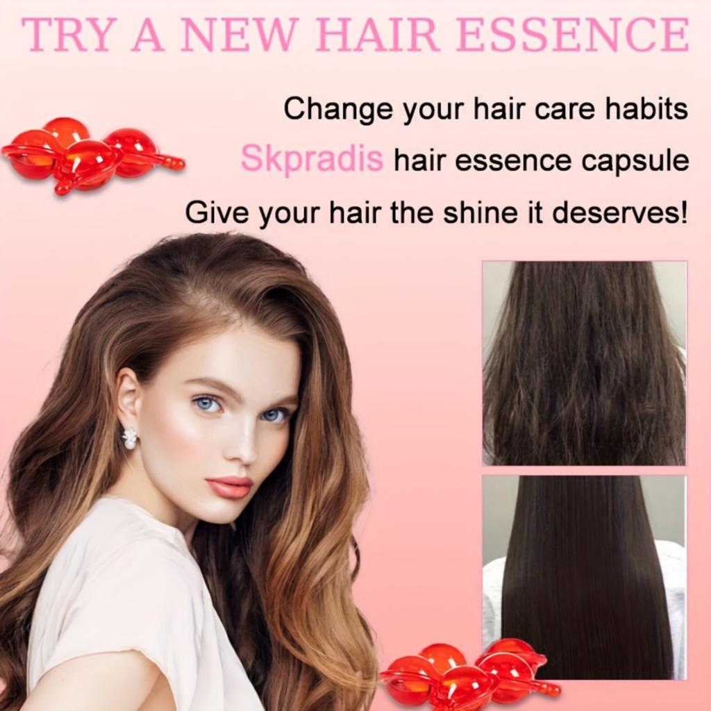 2 Bottles Hair Essential Oil Capsules. Leave-In Hair Conditioner, Hair Oil, Nourishing and Moisturizing Hair, Capsule Conditioner