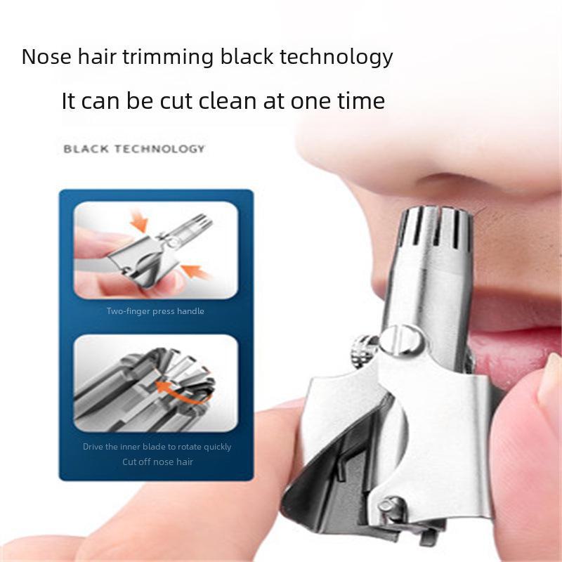 Ручной триммер для волос в носу из нержавеющей стали для мужчин и женщин - маленькие ножницы с круглой головкой для чистки ноздрей