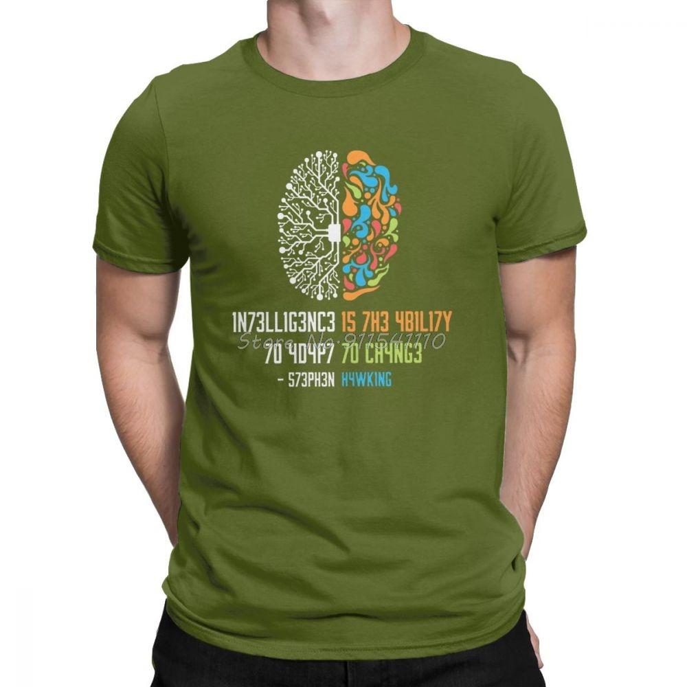 Summer Cotton T-Shirt Intelligence Unisex T Shirt Intelligence Is The Ability To Adapt To Change Vintage Science Slogan TShirt