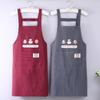 Cute Rabbit Cotton Linen Waterproof Apron – Women's Bib Style, Oilproof, Home Kitchen & Catering Helper