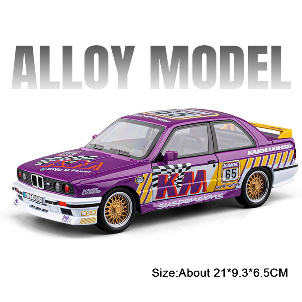 1:24 Lancer Evolution IX M3 Toy Sports Car Model Toy Sound Light Pull Back Doors Opened Supercar Models Presents for Kids