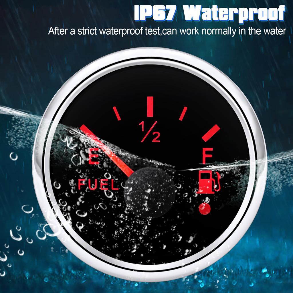 Указатель уровня топлива 240-33 Ом с датчиком уровня топлива 52 мм Указатель уровня топлива с красной подсветкой Индикатор масла Диапазон датчика 100-500 мм