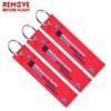 Remove Before Flight 3pcs/lot Red Embroidery Airworthy Gift Keychains Jewelry Getting On Board Tag