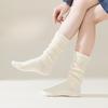 Female Spring and Autumn All Match Solid Color Agaric Lace Does Not Stop The Foot Tall Cotton Socks