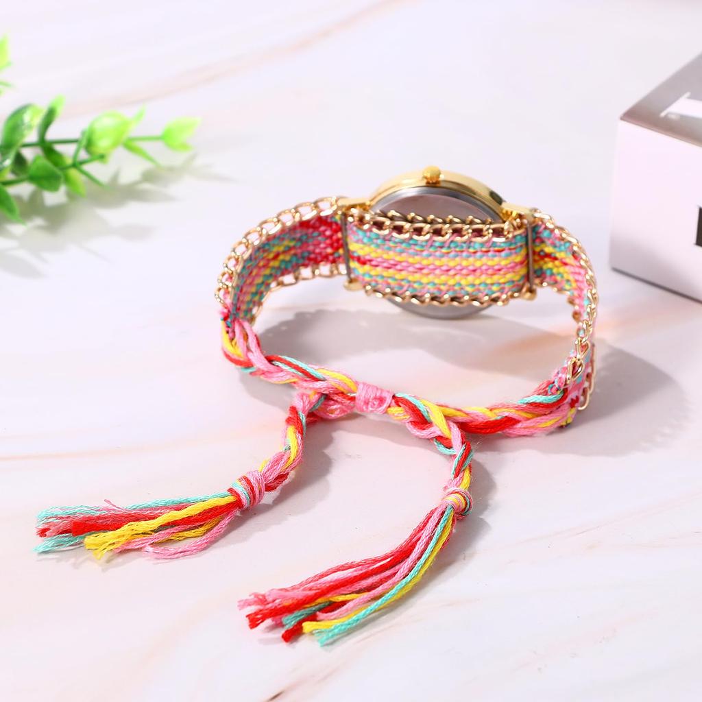 Милые плетеные богемные часы для женщин: Дизайн Ловец снов, Водонепроницаемый Аналоговый Дисплей, Кварцевые Часы, Модные Часы для Женщин - Идеальный Подарок для