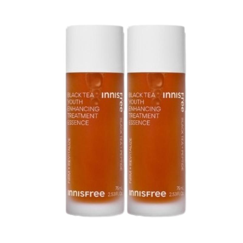 Innisfree Эссенция для лица с черным чаем, омолаживающая, 75 мл | Антивозрастная и увлажняющая корейская эссенция для лица
