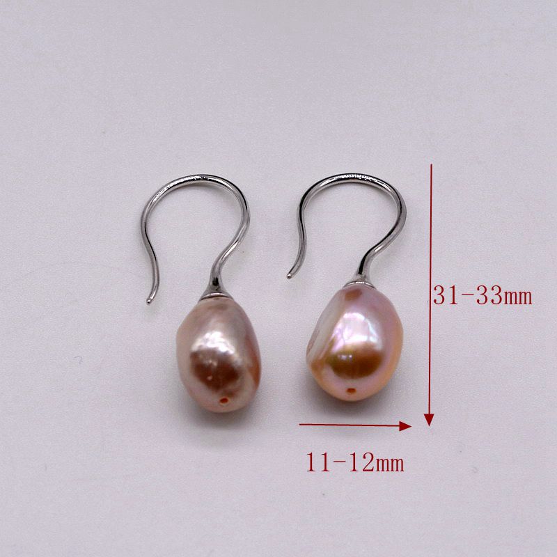 Серьги с жемчугом, цветной натуральный пресноводный жемчуг, большой серебряный крючок, серьги с жемчугом в стиле барокко, простые женские серьги, подарок на выбор для девочек