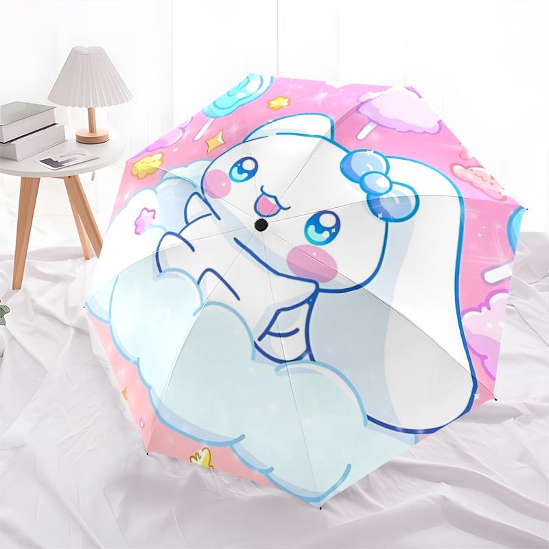 1pc Cute Bunny Cloud Automatic Opening Folding Umbrella - Outdoor for Fans, Travelers, Everyday Use, Festive Gift with 8-Bone Iron Frame Design.A011