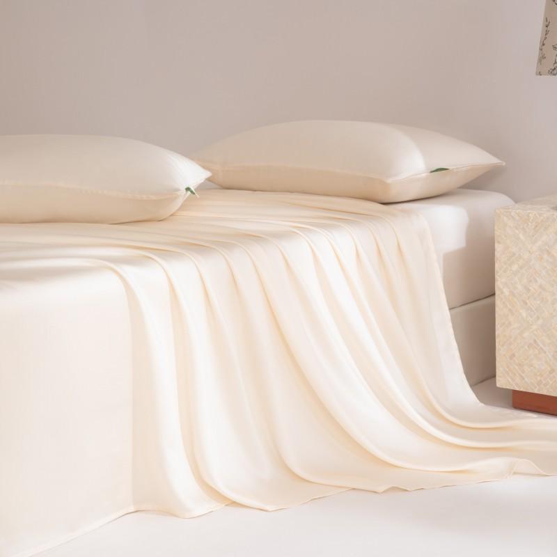 60S Tencel Lyocell Bed Sheet Set Pure Color Soft Smooth Hypoallergenic Sleep