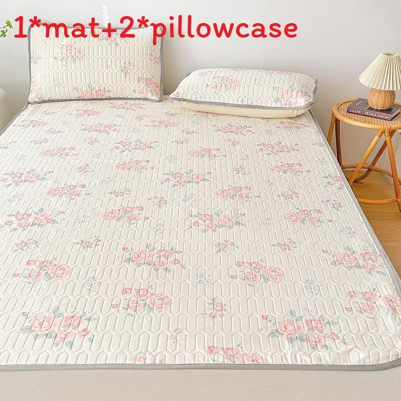 Summertime Bear Butterfly Dog Flower Patternlatex Bed Mat With Waterproof Print Material And Soft Pillowcases
