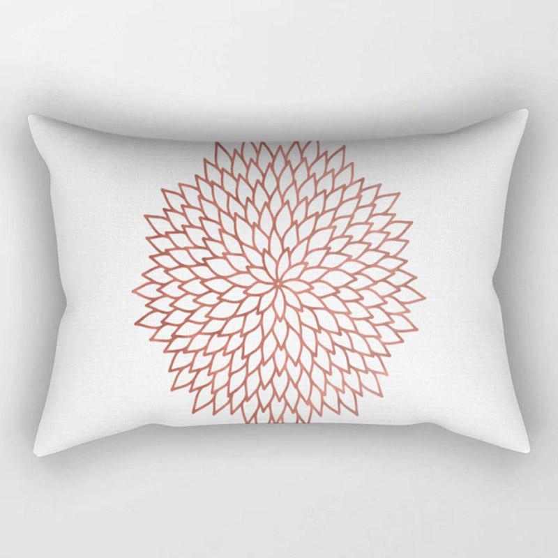 Trendy Unisex Popular Home Textile 30x50cm High Quality Decorative Pillow Covers 1PC Hot Sale Cushion Covers For Sofa Rose Golden Pink Geometric