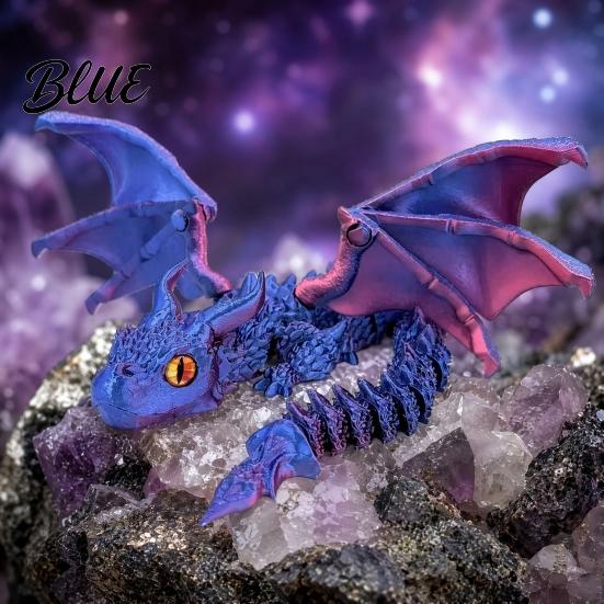Игрушка Дракон с шарнирным крылом 3D-печатная фигурка с регулируемыми крыльями и глазами Скульптура