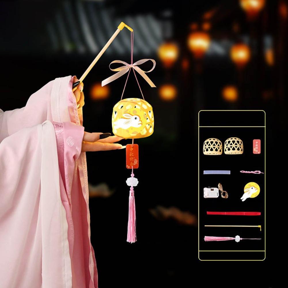 Светящийся фонарь ручной работы к Празднику середины осени, фонарь в виде кролика, ручной фонарь, детский подарок