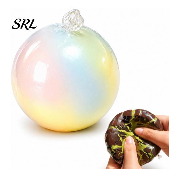 Soft Squeeze Toy Wax Cracking Ball Toy, Crispy Chocolate Stress Relief Reduction Gadget Slow Rising Fidget with Crackable Texture, Party Favors
