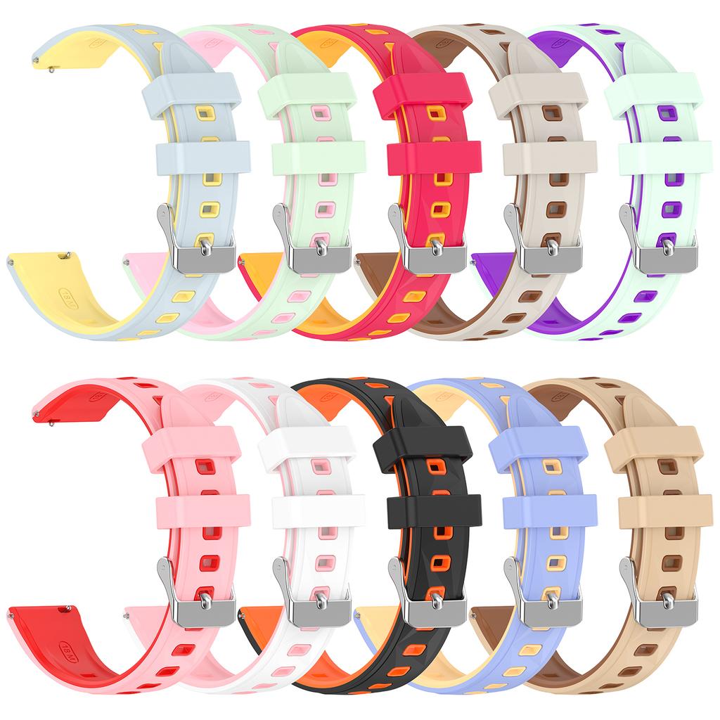 18mm Pattern Design Silicone Strap for Huawei Watch GT 6 / 5 / 4 41mm / Garmin Venu 3S Adjustable Watch Band