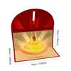 3D Pop-Up Красный Конверт-Открытка на День Рождения Может Вместить 1-20 Банкнот Складная Музыкальная Открытка со Светом Позолоченная Обложка Золотой