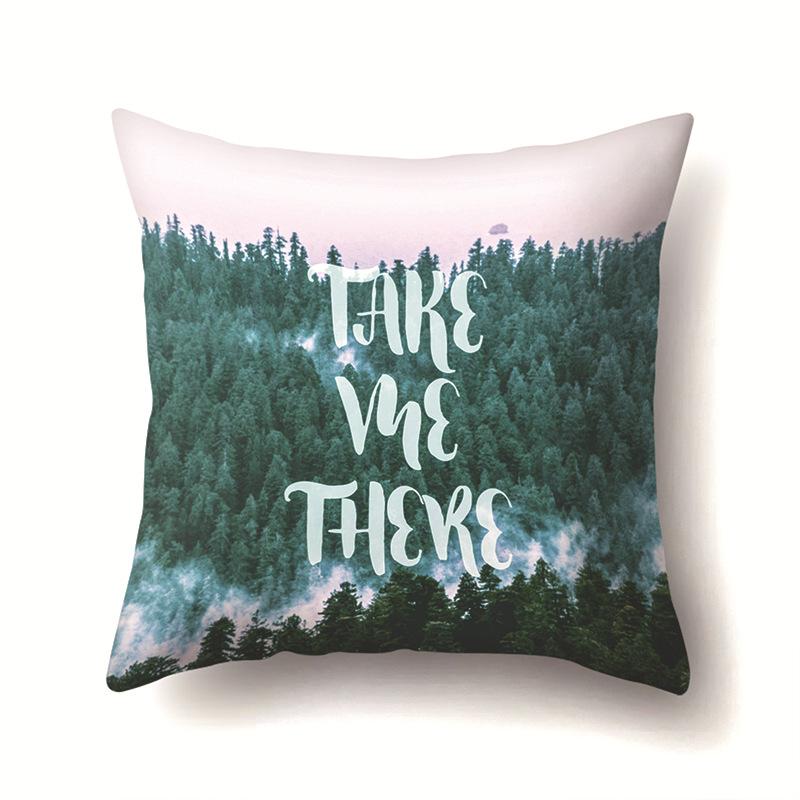 Modern Painted Simple Household Car Polyester Pillow Case Car Decoration Home Printed Waist Pillow Case