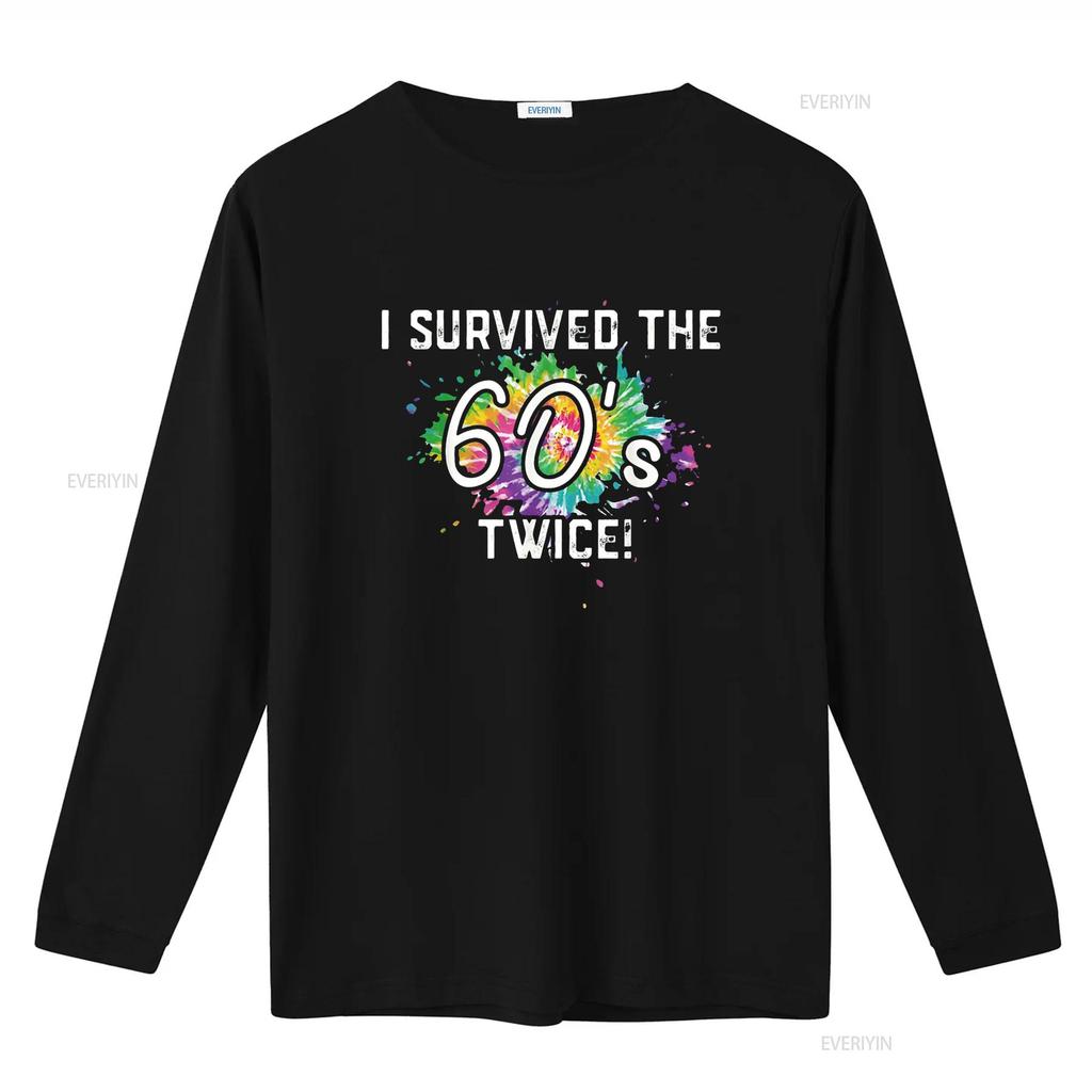I survived the 60s twice T Shirt vintage Washed designer clothes Breathable homme Versatile graphic Slightly streetwear Unisex