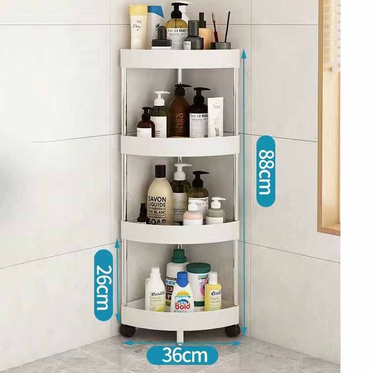 3/4/5-слойная кухонная полка для хранения, треугольная подвижная пластиковая полка для ванной комнаты, компактный органайзер на колесах