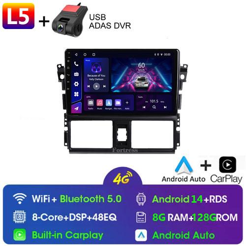 Для TOYOTA VIOS GEN 3 Yaris 2013 - 2016 Автомобильный радиоприемник Android Автомобильный мультимедийный плеер Навигация GPS Carplay Экран Авто Стерео