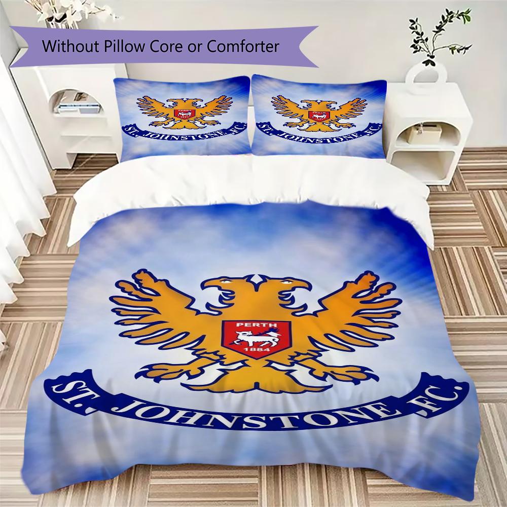 St Johnstone FC Pattern Bedding uilt Set uilt Cover Pillowcase Home Decoration Birthday Gift (1 * duvet cover + 2 * pillowcase without core)