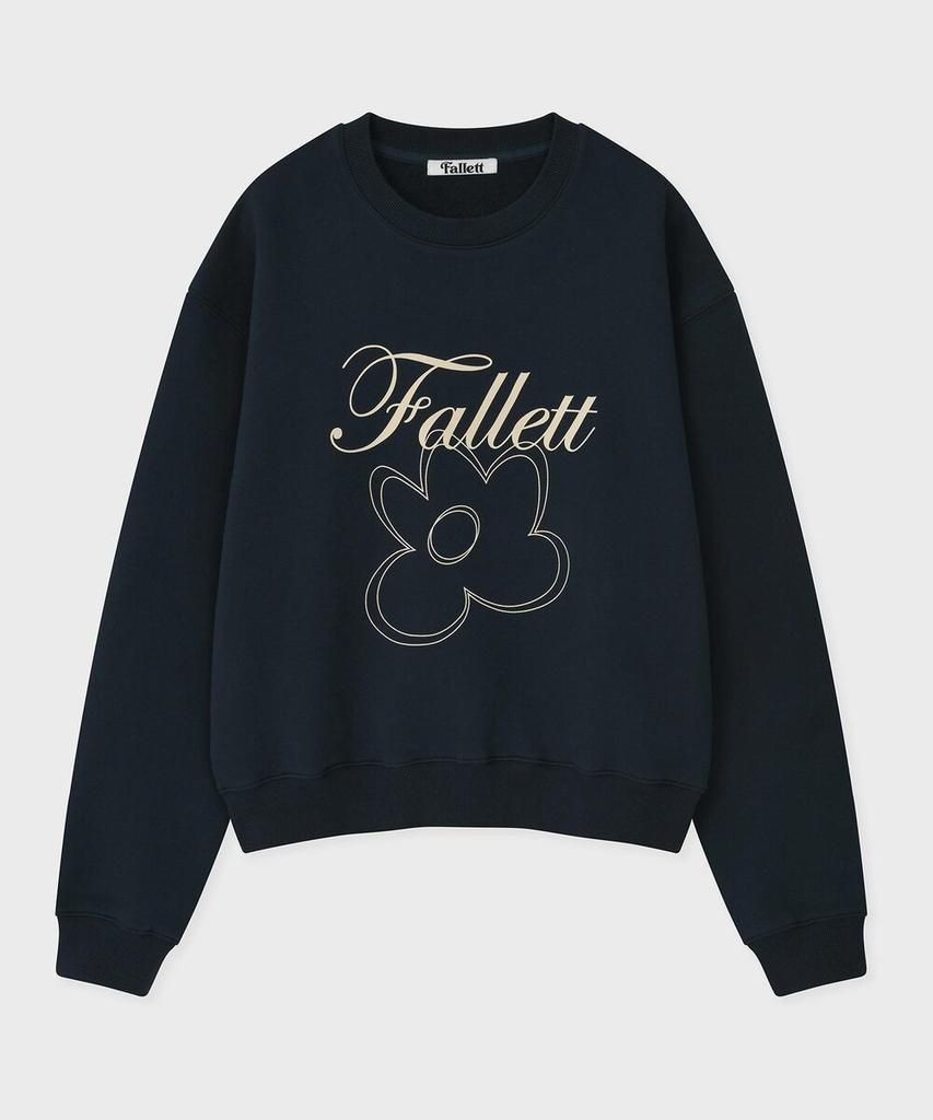FALLETT Flower Drawing Sweatshirt Navy
