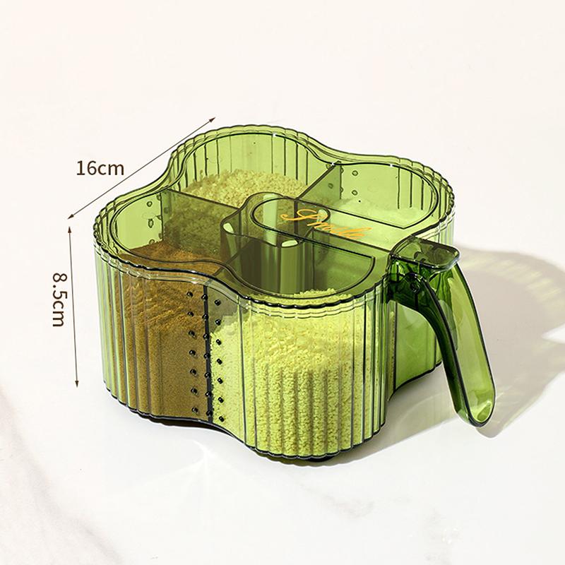 Transparent Seasoning Box Spice Holder Jar Container Travel Kitchen Storage Dry Fresh Safe PP Multi Compartment