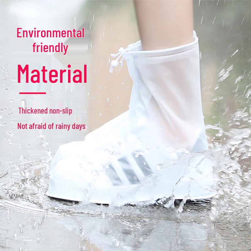 Unisex Waterproof Non-Slip Rain Boots: Thickened, Wear-Resistant Silicone Overshoes for Adults and Kids with High-Top Design