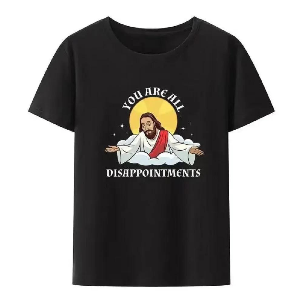 I'll Be Back Funny Jesus Print T Shirt Women And Men Short-Sleeve O-neck Cool Style Y2k Streetwear Plus Size Cotton