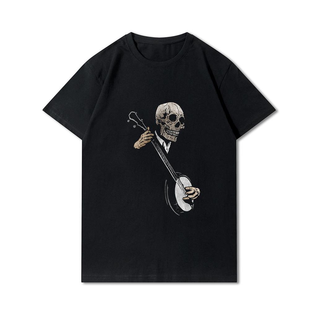 Plus Size 30 Patterns Cotton Harajuku Men T-Shirt Skull Print Tees Round Neck T Shirt Casual Tops