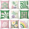 Pink Green Pillowcase 45x45cm Square Pillow Covers Art Drawing Series Pillow Cushion Cover Abstract Main Image Throw Pillow Case