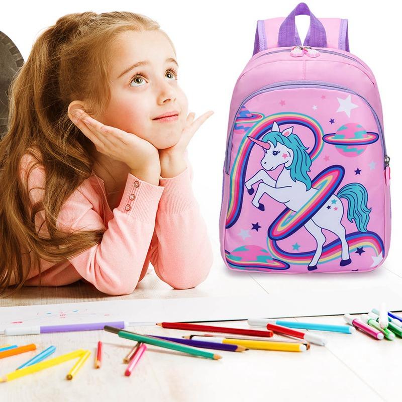 Unicorn Schoolbag Kids Дети Двойные плечевые школьные сумки мультяшный рюкзак водонепроницаемые модные рюкзаки большая сумка для книг