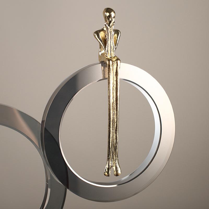 Light Luxury Modern Simple Ring Artificial Crystal Task Ornament Crafts Model Room Desktop Decoration Decoration