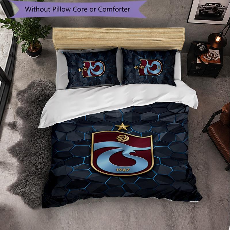 Trabzonspor FC Themed Bedding 3Pcs Duvet Cover Set Decorative Bed Linen For Teen Room Home Decoration