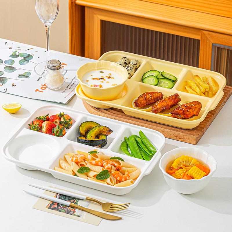 Керамическая раздельная обеденная тарелка многоразовая порционная тарелка с 5 отделениями сервировочное блюдо для закусок контейнер для еды кухонная посуда