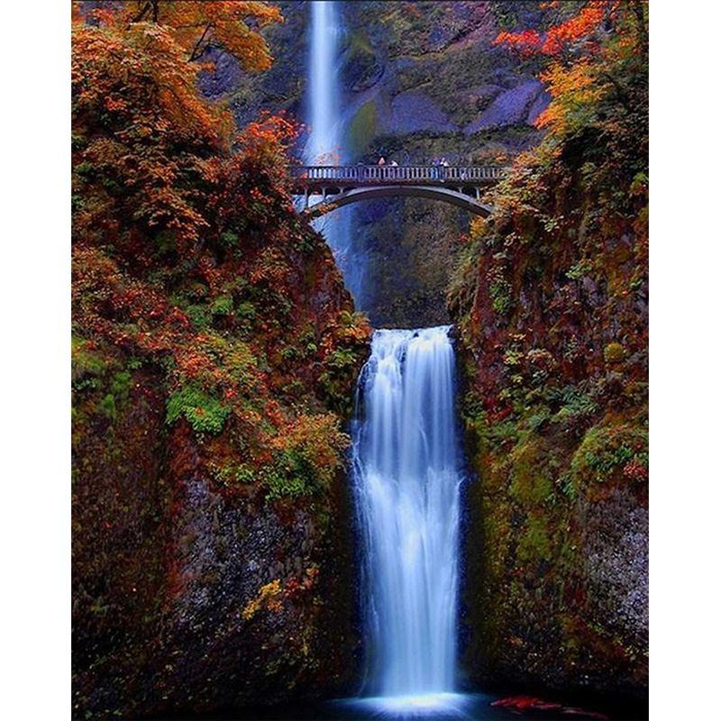 Diamond Embroidery Waterfall Landscape Picture Of Rhinestone 5D Diamond Painting Mosaic Needlework Handmade Gift