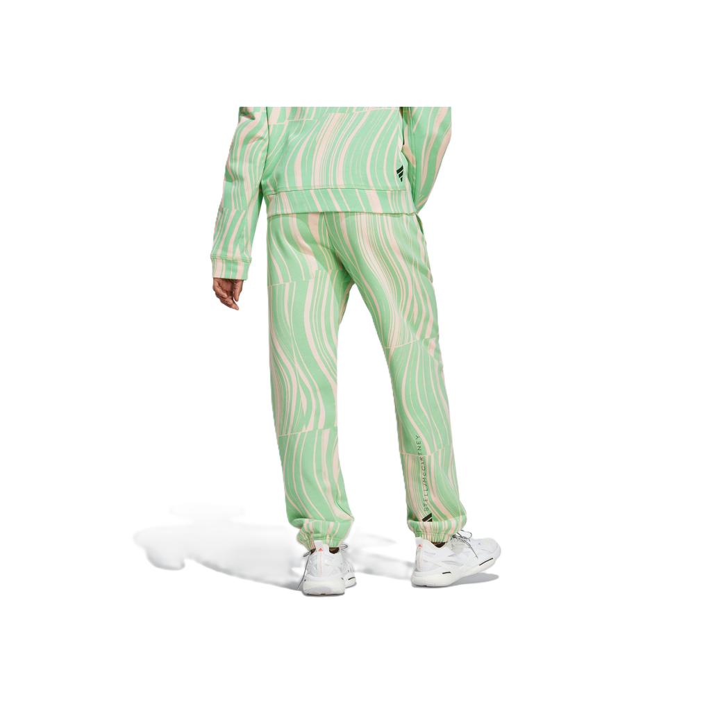 Adidas Truecasuals Спортивные брюки прямого покроя с высокой талией и принтом, женские плавки, ярко-зеленые, светло-розовые, HT1104
