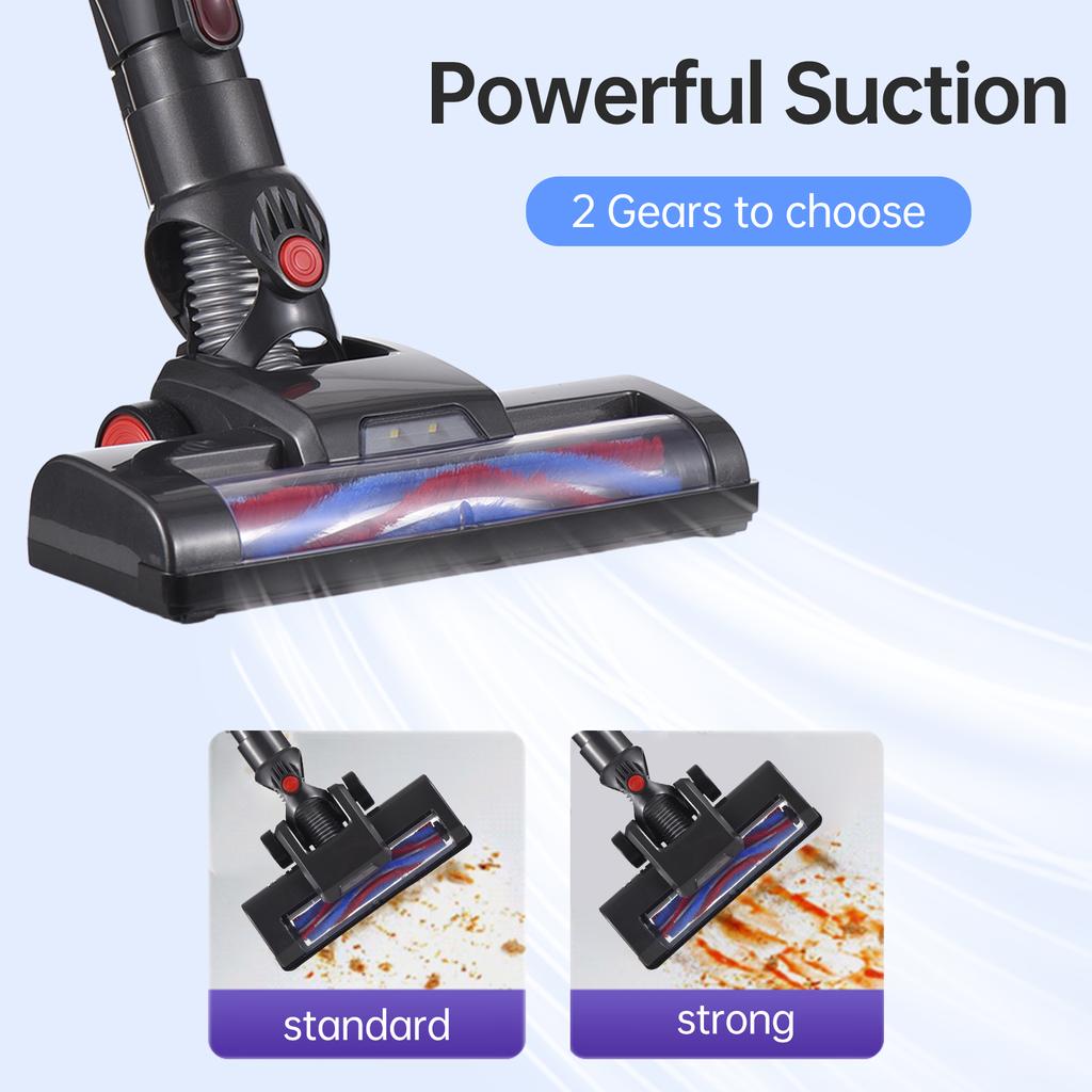 Cordless Vacuum Cleaner Rechargeable Stick Vacuum with 25KPA Powerful Suction Up To 40 Mins Runtime