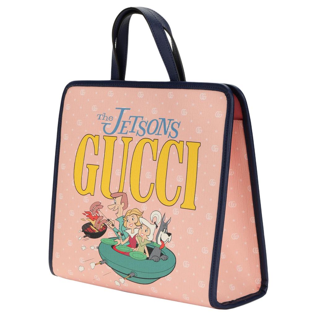 Gucci Anime Character And Logo Print Canvas Tote Bag Kids Tote Bags Light-Pink 605614-FACAT-5745