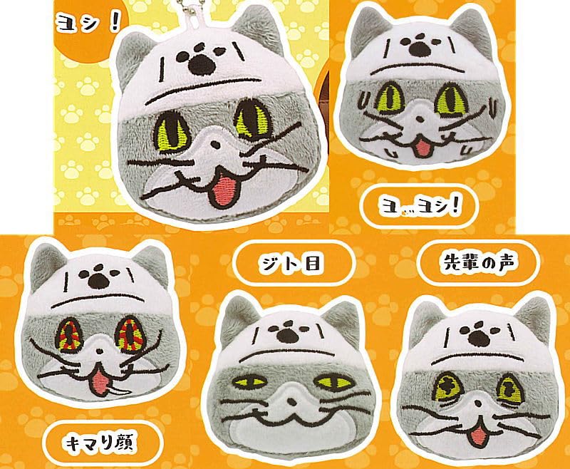 Работа Кот Лицо Плюшевая Игрушка из 5 Игрушек-Капсул Гача [Набор (полный)]