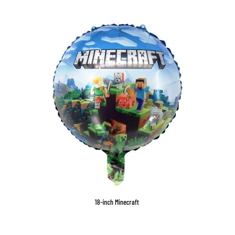 Шары и флажки для вечеринки в стиле Pixel Creeper и Roblox