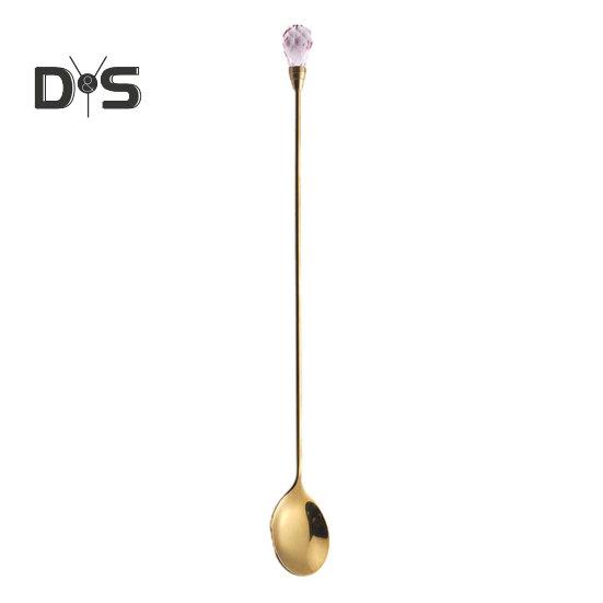 4 шт. чайные ложки с яркой отделкой, нержавеющие креативные ложки из искусственного хрусталя из нержавеющей стали