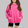 Children's Solid-color Hooded Long-sleeved Girls Sweatshirt