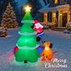 6.89FT Inflatable Toy Christmas Tree Decor Set Santa Claus Dog Gifts Box Xmas Yard Supplies LED Lit Home Ornament Festive Gift